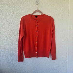 Anne Taylor Red Cardigan with Pearl Buttons